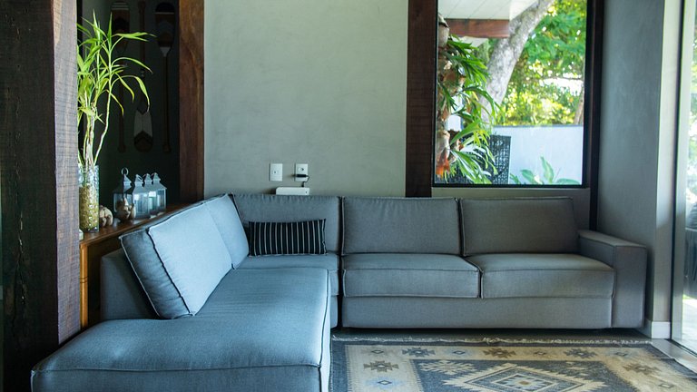 Casa pé na áreia em frente à Ilhabela