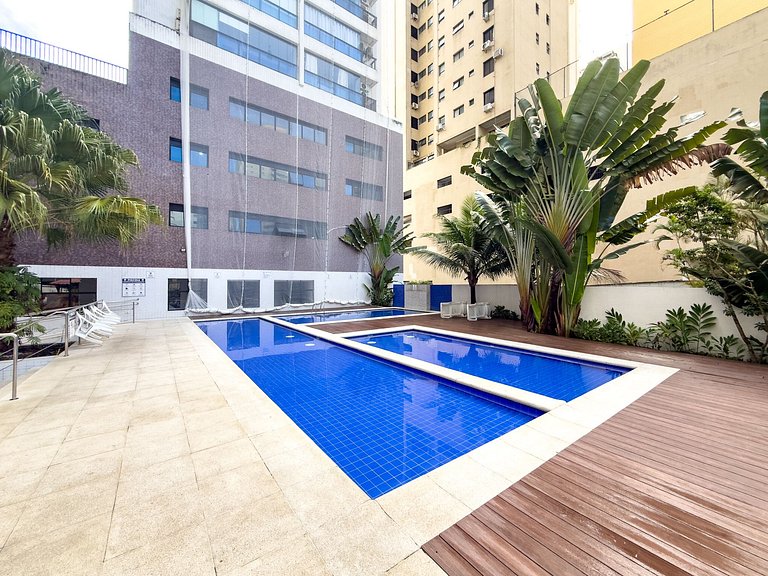 Apto na Praia - Ar condicionado e Churrasqueira