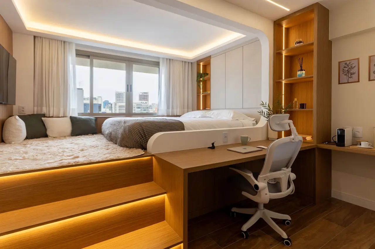 Dormitorio · Studio nuevo en Moema cerca de CGH y del metro, São Paulo, cerca del metro Eucaliptos