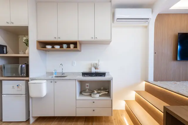 Cocina · Studio nuevo en Moema cerca de CGH y del metro, São Paulo