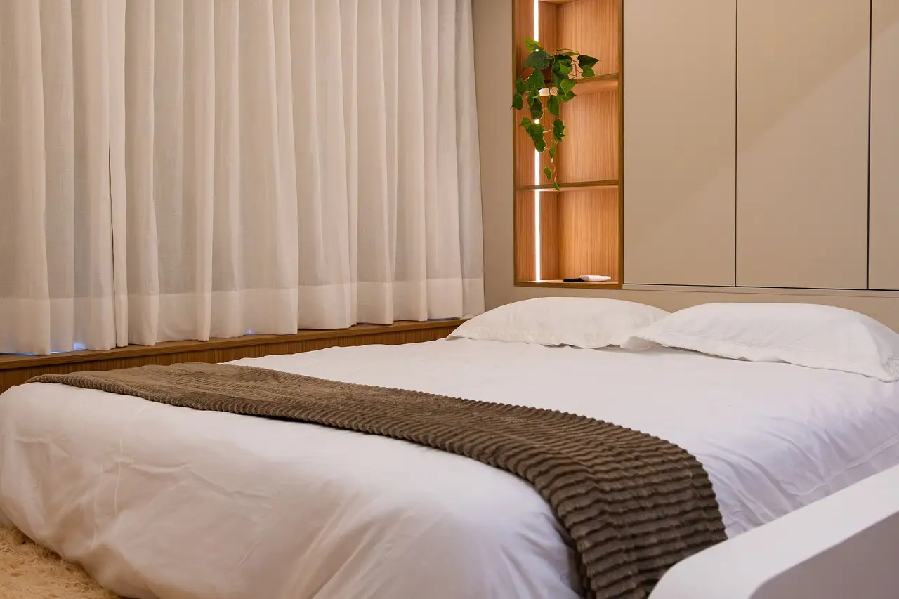Cama (foto 9) · Studio nuevo en Moema cerca de CGH y del metro, São Paulo